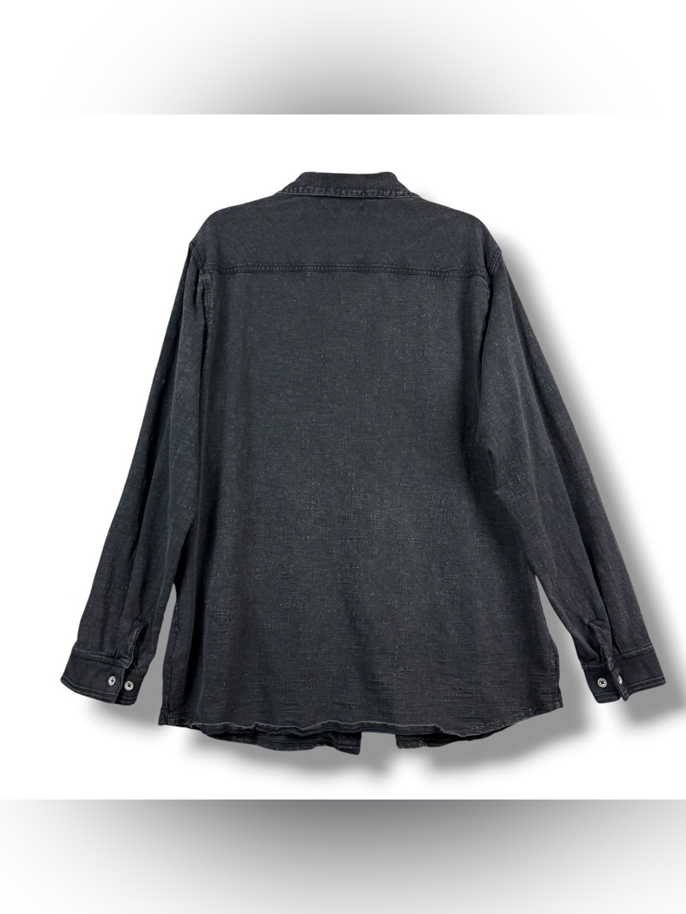 Carbon 2 Cobalt Men’s Long Sleeve Shirt Large Black 100% Cotton Button Up Faded - Picture 7 of 9